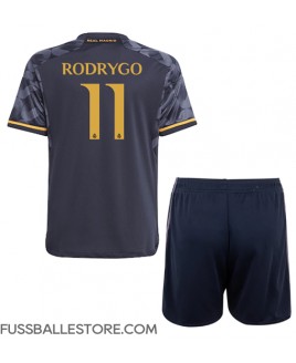 Günstige Real Madrid Rodrygo Goes #11 Auswärts Trikotsatzt Kinder 2023-24 Kurzarm (+ Kurze Hosen)
